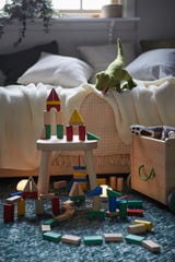 UNDERHÅLLA 40-piece wooden building block set, multicolour