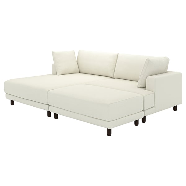 UPPÅKRA 3-seat modular sofa, with chaise longue, left with footstool/Axvall off-white