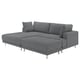 UPPÅKRA 3-seat modular sofa, with chaise longue, left with footstool/Johanneshov dark grey