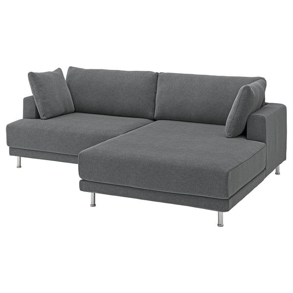 UPPÅKRA 3-seat modular sofa, with chaise longue, right/Johanneshov dark grey