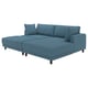 UPPÅKRA 3-seat modular sofa, with chaise longue, right with footstool/Axvall dark grey-blue