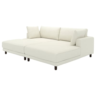 UPPÅKRA 3-seat modular sofa, with chaise longue, right with footstool/Axvall off-white