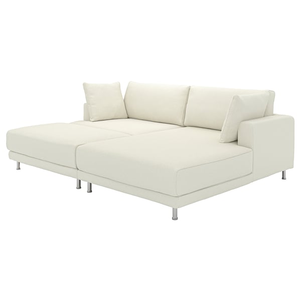 UPPÅKRA 3-seat modular sofa, with chaise longue, right with footstool/Axvall off-white