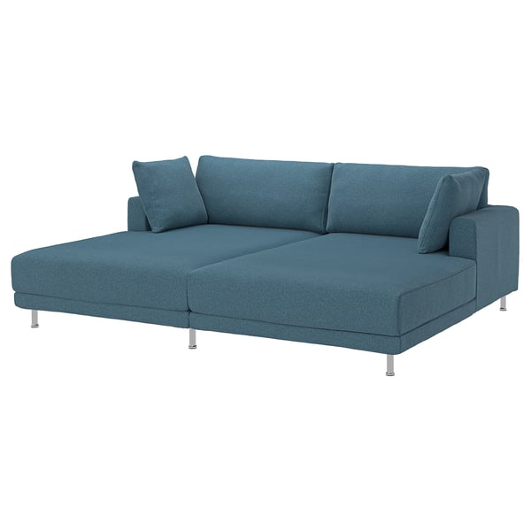 UPPÅKRA 3-seat modular sofa, with chaise longues/Axvall dark grey-blue