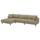 UPPÅKRA 4,5-seat modular sofa, with chaise longue, left/Johanneshov brown-beige