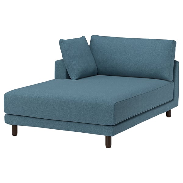 UPPÅKRA Chaise longue module, with armrest left/Axvall dark grey-blue