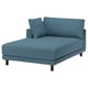 UPPÅKRA Chaise longue module, with armrest left/Axvall dark grey-blue