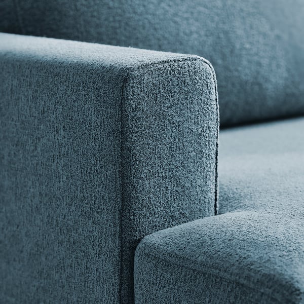 UPPÅKRA Chaise longue module, with armrest left/Axvall dark grey-blue