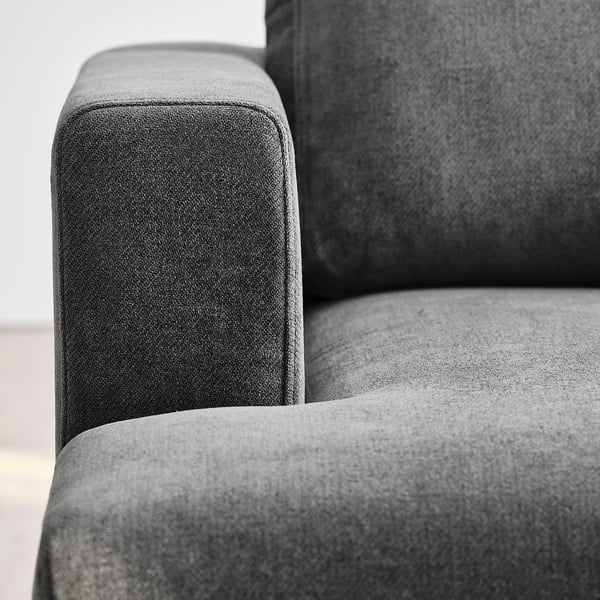 UPPÅKRA Chaise longue module, with armrest left/Johanneshov dark grey