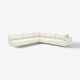Modern cream-colored l-shaped sectional sofa, clean design, sturdy legs, comfortable cushions.