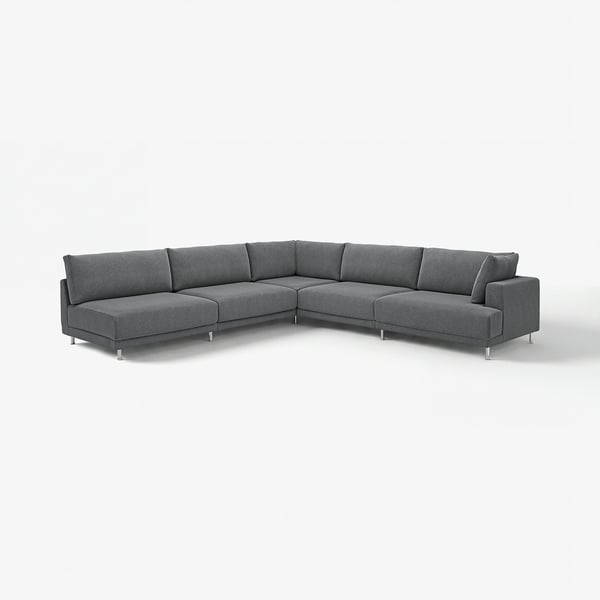 UPPÅKRA grey corner sofa, sleek modern design, grey fabric, comfortable, extra cushions.