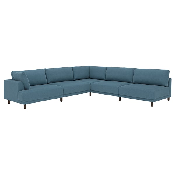 UPPÅKRA Modular corner sofa, 6 seat, with open end, right/Axvall dark grey-blue