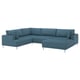 UPPÅKRA U-shaped sofa, 4,5-seat, with chaise longue, right/Axvall dark grey-blue