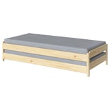 UTÅKER Stackable bed with 2 mattresses, pine/Ågotnes firm, 80x200 cm