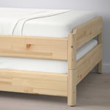 UTÅKER Stackable bed with 2 mattresses, pine/Vannareid extra firm, 80x200 cm