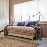 UTÅKER Stackable bed with 2 mattresses, pine/Vannareid extra firm, 80x200 cm