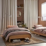 UTÅKER Stackable bed with 2 mattresses, pine/Vannareid extra firm, 80x200 cm