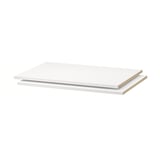 UTRUSTA shelves: white, rectangular, melamine with durable particleboard, 18mm thick.