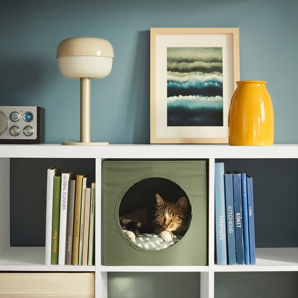 UTSÅDD Cat house, green, 33x38x33 cm