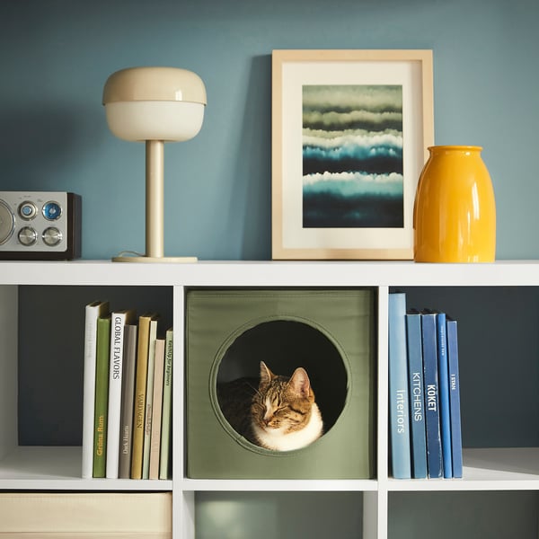 UTSÅDD Cat house, green, 33x38x33 cm