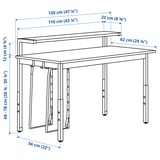 UTVISNING Gaming desk with shelf, black, 120x60 cm