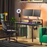 UTVISNING Gaming desk with shelf, black, 120x60 cm