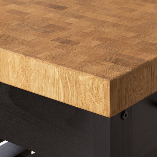 Vadholma Kitchen Island Black Oak Ikea