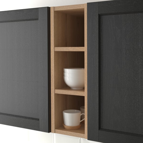 VADHOLMA Open storage, brown/stained ash, 20x37x60 cm