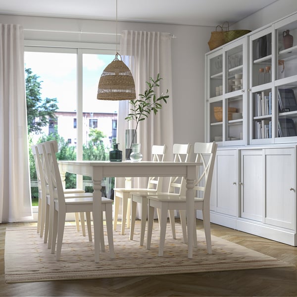 VÄGNÄT Rug, flatwoven, off-white grey/handmade, 200x300 cm