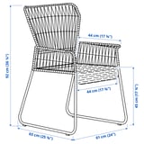 VÄSMAN / TALLSKÄR Table+6 chairs w armrests, outdoor, extendable light brown stained/anthracite, 135x190/74 cm