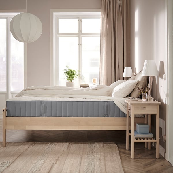 VÅGSTRANDA Pocket sprung mattress, extra firm/light blue, 160x200 cm