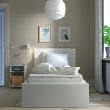 VALEVÅG Mattress and mattress pad, extra firm light blue/Nisseholm white, 90x200 cm