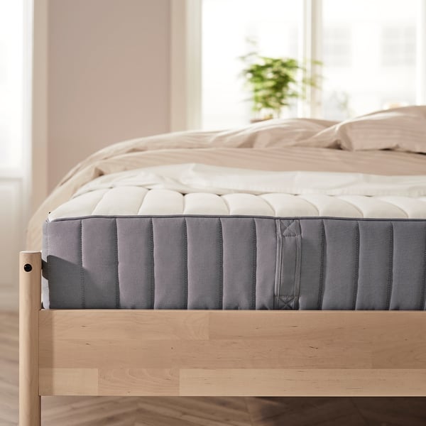 VALEVÅG Pocket sprung mattress, extra firm/light blue, 180x200 cm