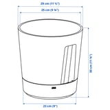 VÅRDTRÄD Self-watering plant pot, in/outdoor transparent/anthracite, 24 cm