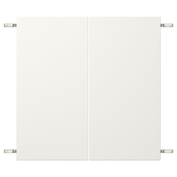 VEDDINGE Door pair with hinges, white, 80x80 cm