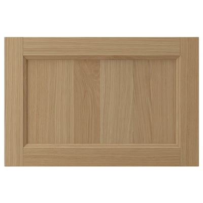 VEDHAMN light oak wooden cabinet door with solid oak frame and veneer centre panel.