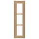 A VEDHAMN oak kitchen cabinet door with a natural wood frame and glass panels. Rectangular, solid oak edges, and a flat design.