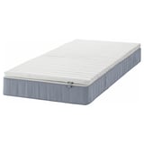 VESTERÖY Mattress and mattress pad, extra firm light blue/Nisseholm white, 90x200 cm