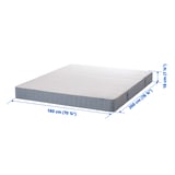 VESTMARKA Sprung mattress, firm/light blue, 180x200 cm