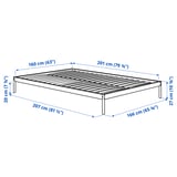 VEVELSTAD Bed frame with 2 headboards, white/Tolkning rattan, 160x200 cm