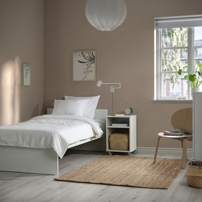 VIHALS Bed frame, white/Luröy, 90x200 cm