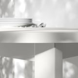 VIHALS / BUSLÄTT Table and 4 chairs, white white/white pine, 107 cm