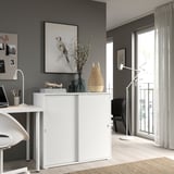VIHALS Cabinet with sliding doors, white, 95x47x90 cm