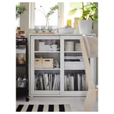 VIHALS Cabinet with sliding glass doors, white, 95x37x90 cm