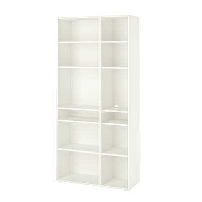 VIHALS Shelving unit with 10 shelves, white, 95x37x200 cm