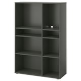 VIHALS Shelving unit with 6 shelves, dark grey, 95x37x140 cm