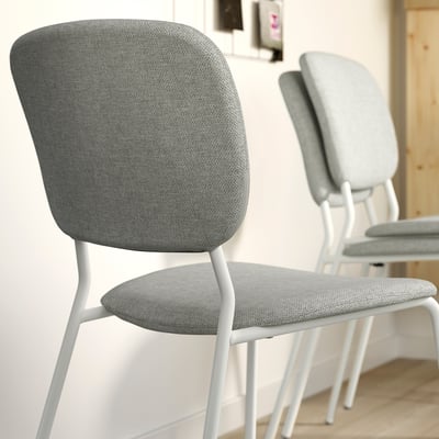 VIHALS / VIHALS Table and 2 chairs, gateleg table white/white Tibbleby beige-grey, 39/95/151x90 cm