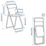 VIHALS / VIHALS Table and 2 folding chairs, gateleg table white/red, 39/95/151x90 cm