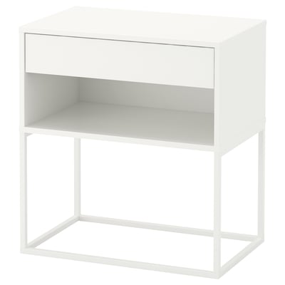 VIKHAMMER Bedside table, white, 60x39 cm