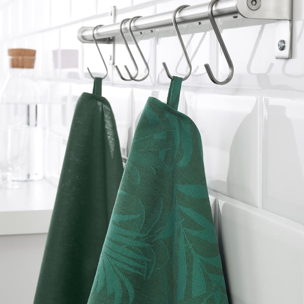 Vildkaprifol Tea Towel Green Leaves Ikea